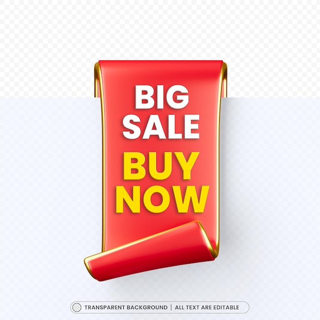 Free PSD big sale red tag with editable text background