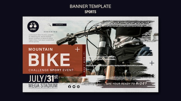 Bike sport banner design template