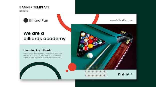 Free PSD billiard concept banner mock-up