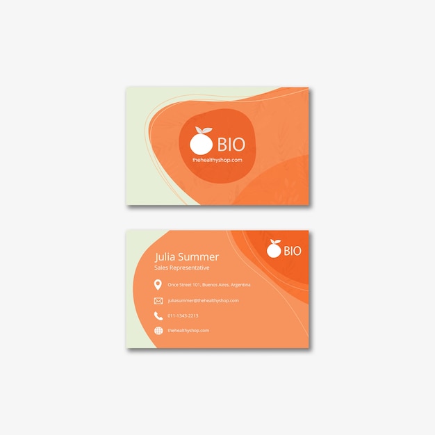 Bio & healthy food concept business card