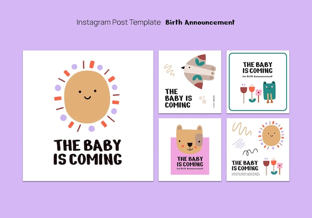 Birth announcement  instagram posts