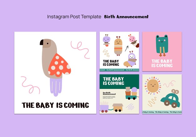 Birth announcement  instagram posts