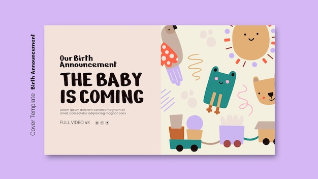 Free PSD birth announcement youtube cover