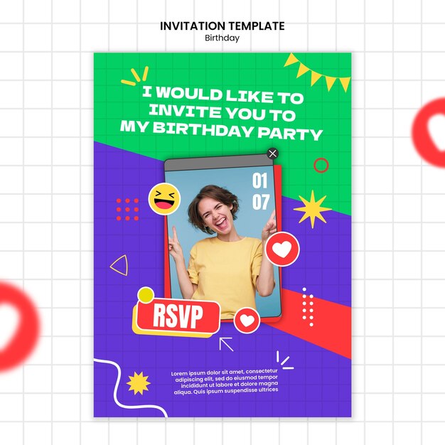 Birthday celebration invitation template