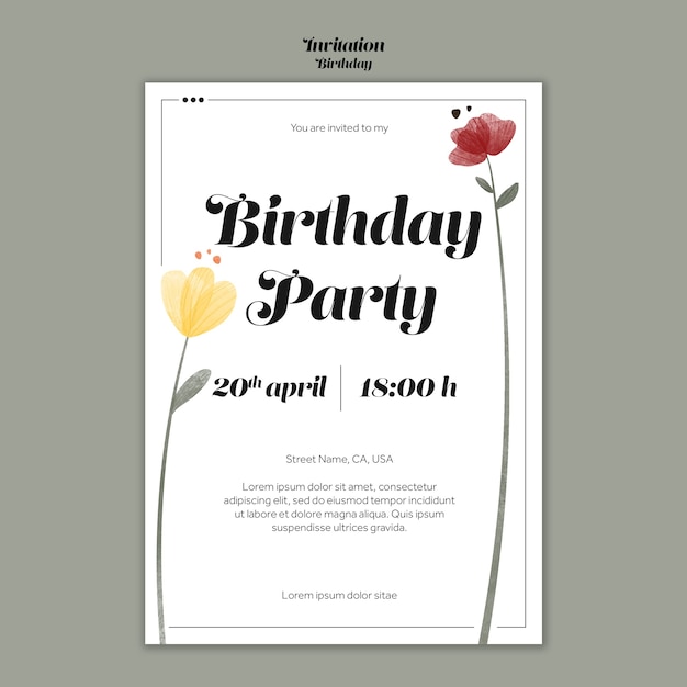 Birthday celebration  invitation  template