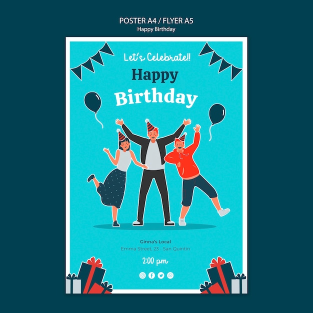 Birthday celebration pflyer template