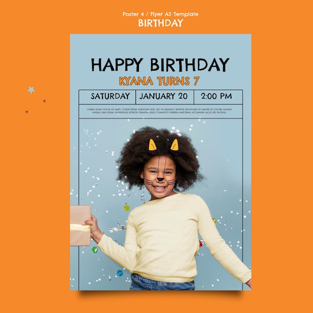 Free PSD birthday celebration poster template