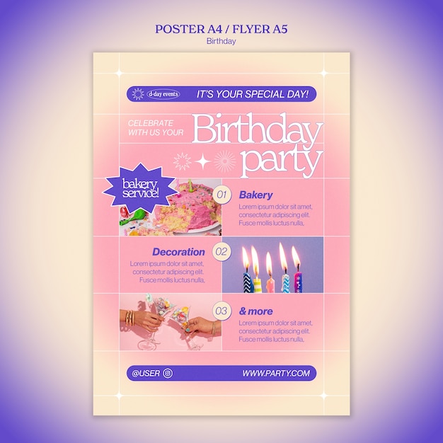 Free PSD birthday celebration poster template