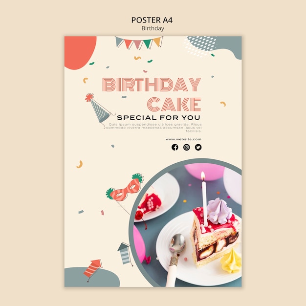 Birthday celebration print template