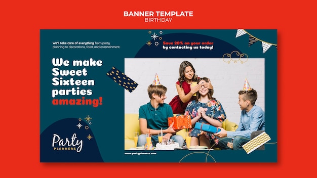 Birthday party banner template