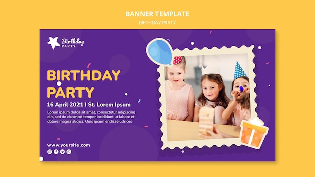 Birthday party banner template