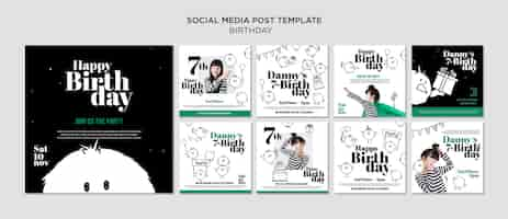 Free PSD birthday social media post template