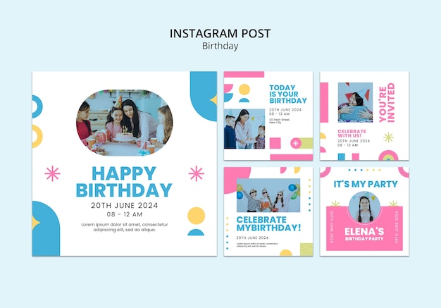 Free PSD birthday template design