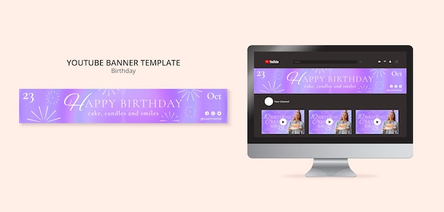 Free PSD birthday template design