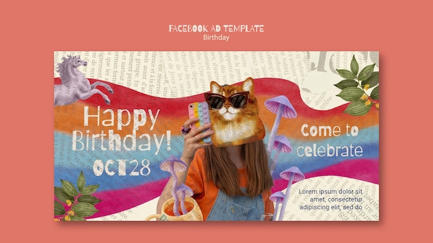 Free PSD birthday template design