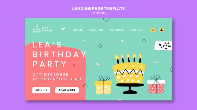 Free PSD birthday template design