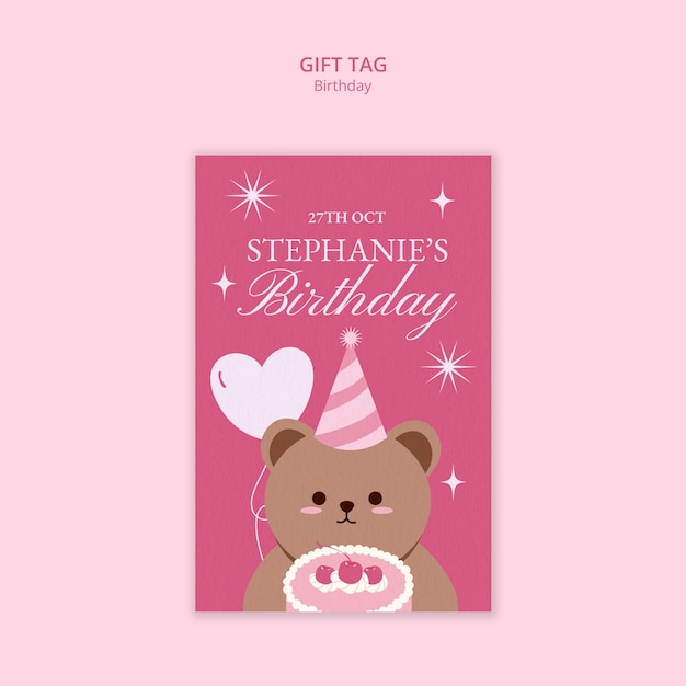 Free PSD birthday template design