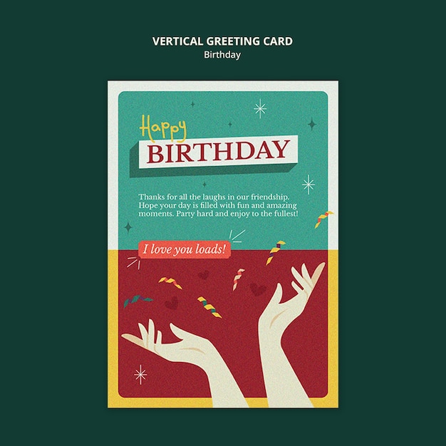 Free PSD birthday template design