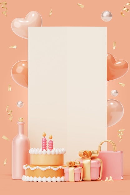 Free PSD birthday vertical blank banner