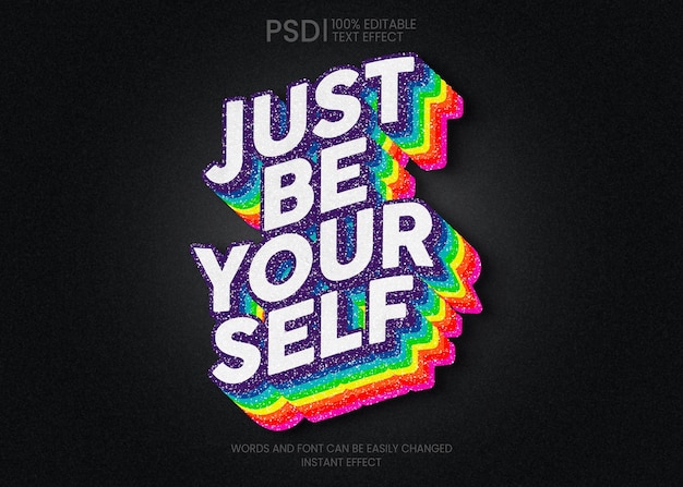 Free PSD a black background with the words just be yourself on it