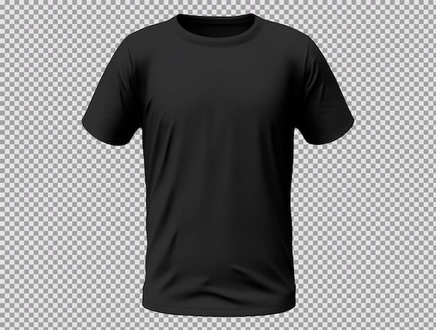 Black Blank Tshirt on transparent background