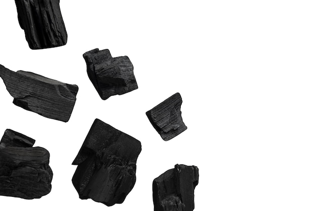 Free PSD black charcoal in various shapes