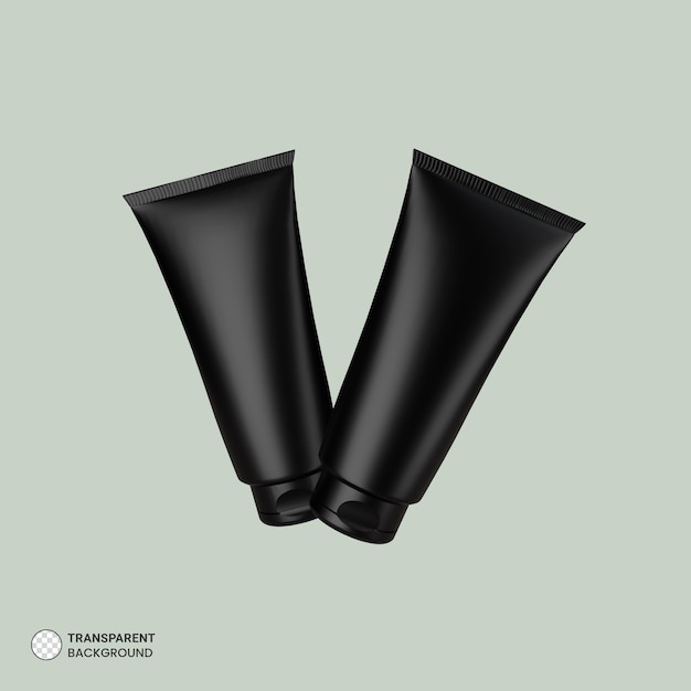 Black cream tube icon isolated 3d render illustration