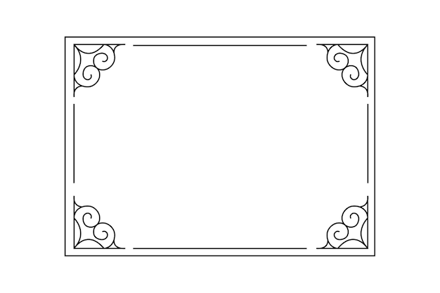 Free PSD black frame line art design