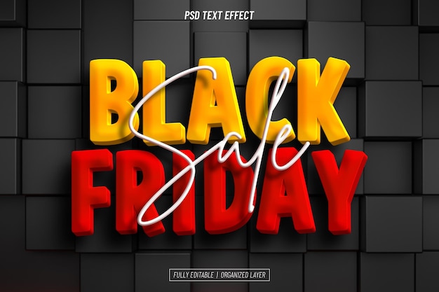 Black friday 3d text effect