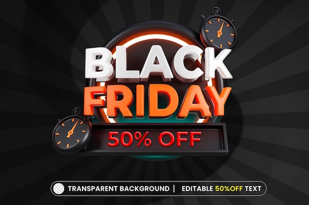 Black friday banner background with editable text effect