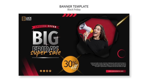 Free PSD black friday concept banner template