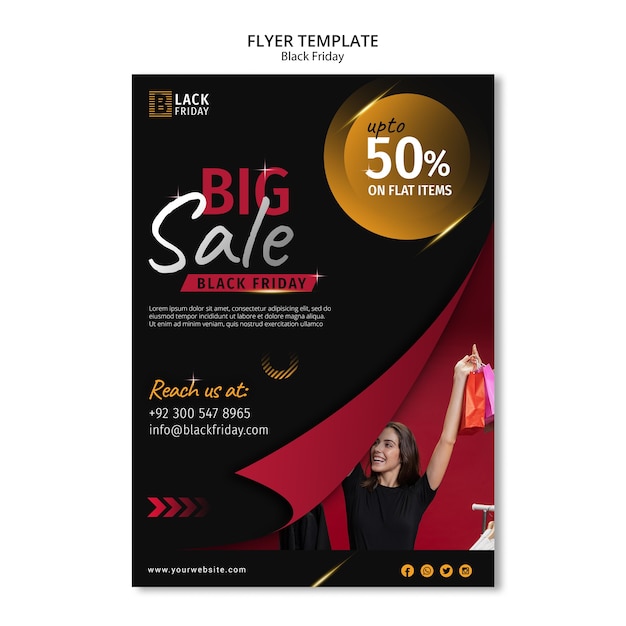 Black friday concept flyer template