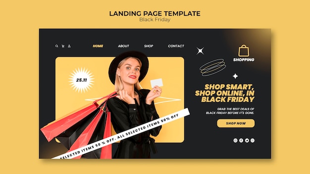 Free PSD black friday discounts web template