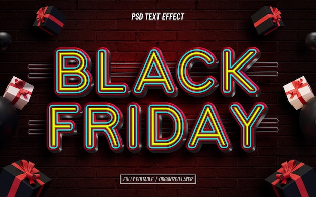 Free PSD black friday editable text effect