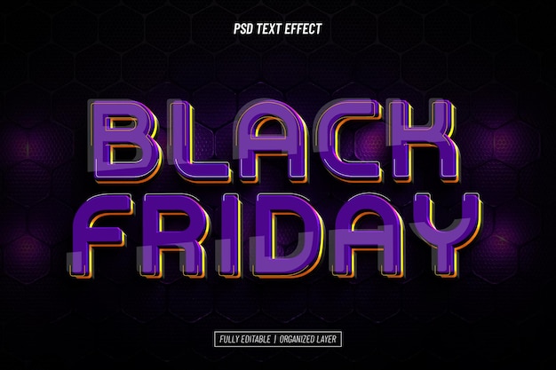 Free PSD black friday editable text effect