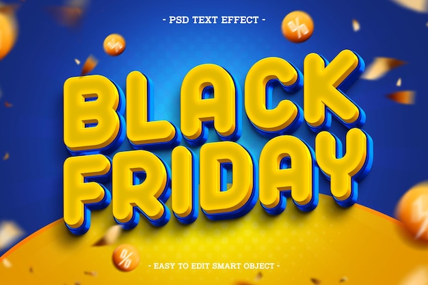 Free PSD black friday editable text effect