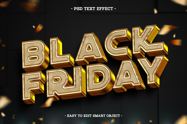 Free PSD black friday editable text effect