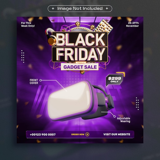 Free PSD black friday gadget sale social media post template