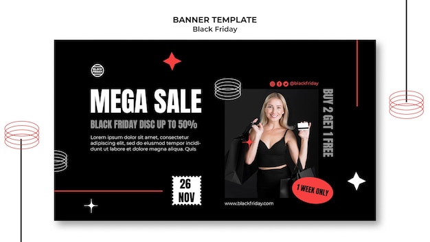 Black friday horizontal banner template