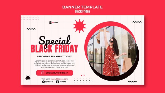 Black friday horizontal banner template