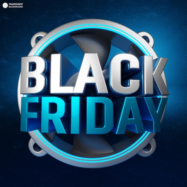 Free PSD black friday icon 3d render illustration