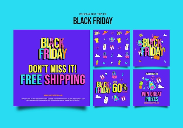 Free PSD black friday  instagram posts