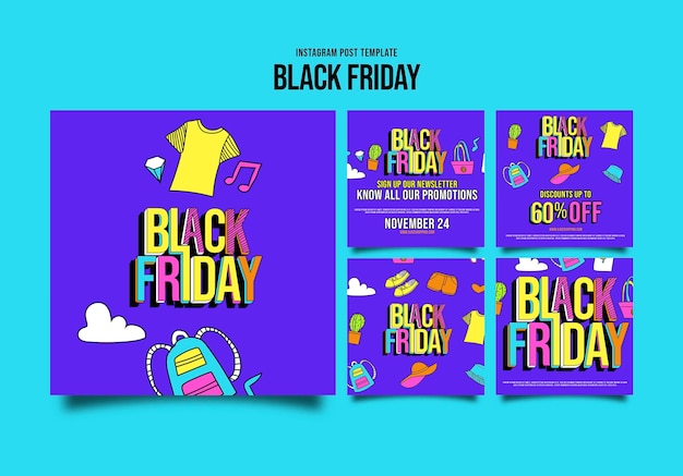 Free PSD black friday  instagram posts