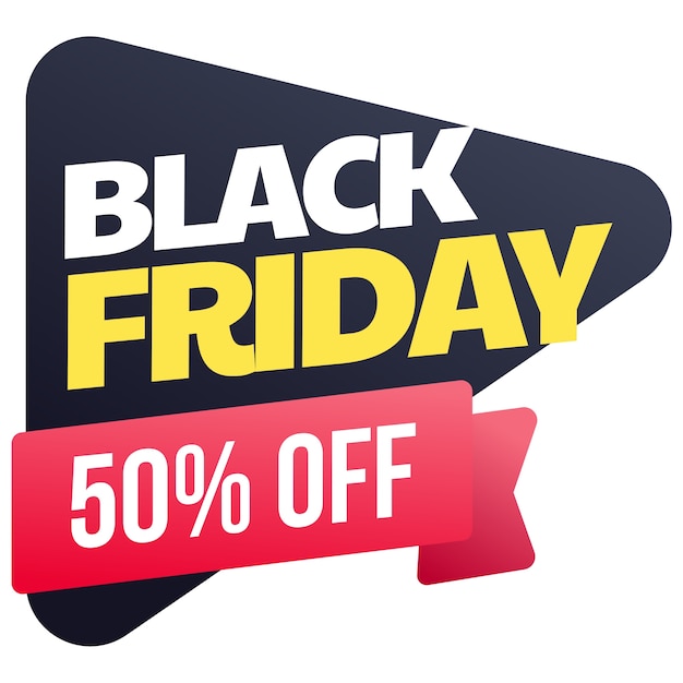 Free PSD black friday label design