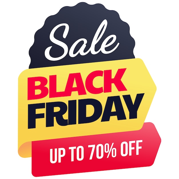 Free PSD black friday label design