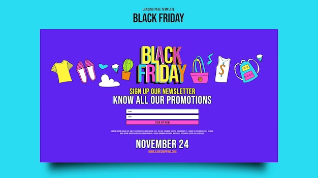 Free PSD black friday landing page template