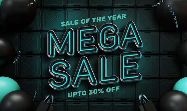 Free PSD black friday mega sale text effect