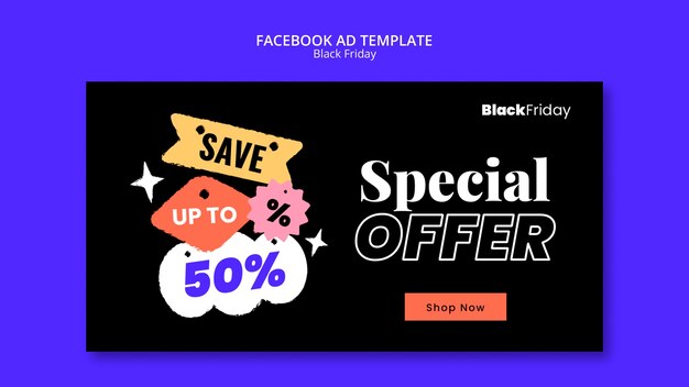 Black friday promotions facebook template