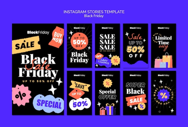 Free PSD black friday promotions instagram stories