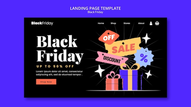 Black friday promotions landing page template